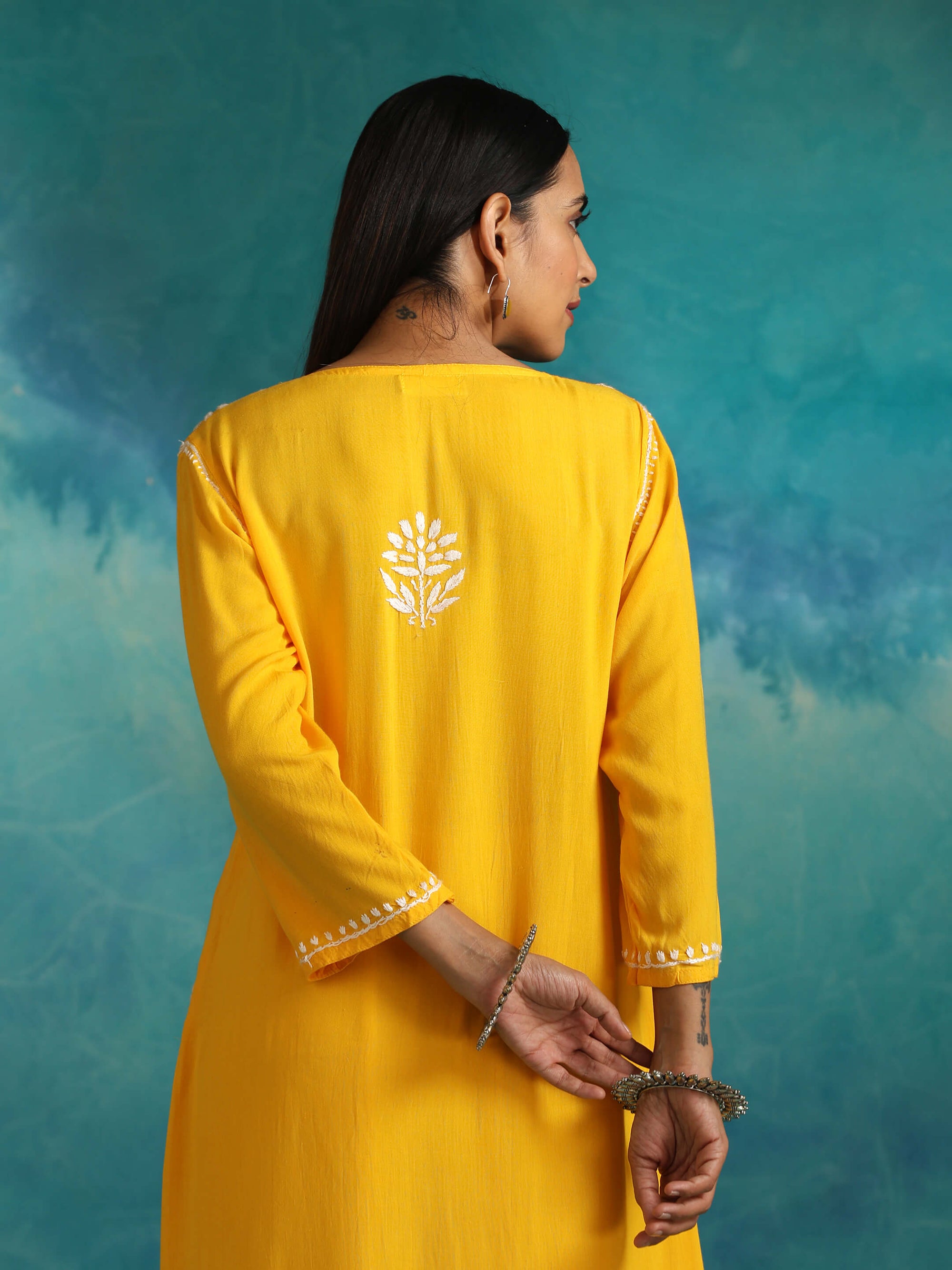 Nisa_Mango_Yellow_Chikankari_Kurta_shop_Namastay