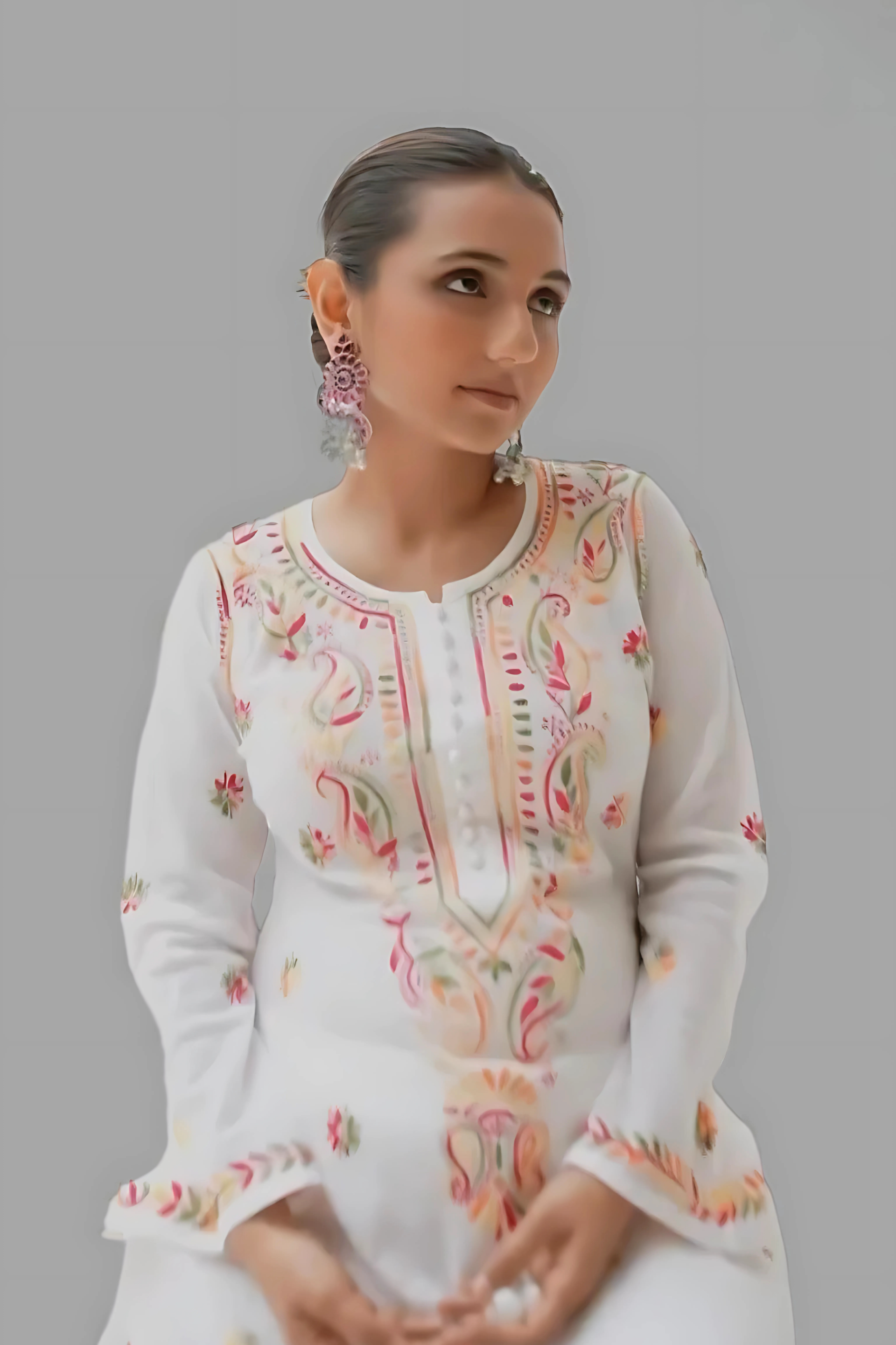 Naeem_Multi_Embroidered_Flared_Cotton_Kurta_shop_Namastay