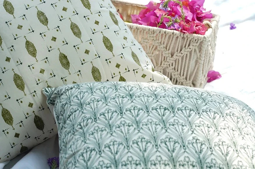 hand block print cushion set 4