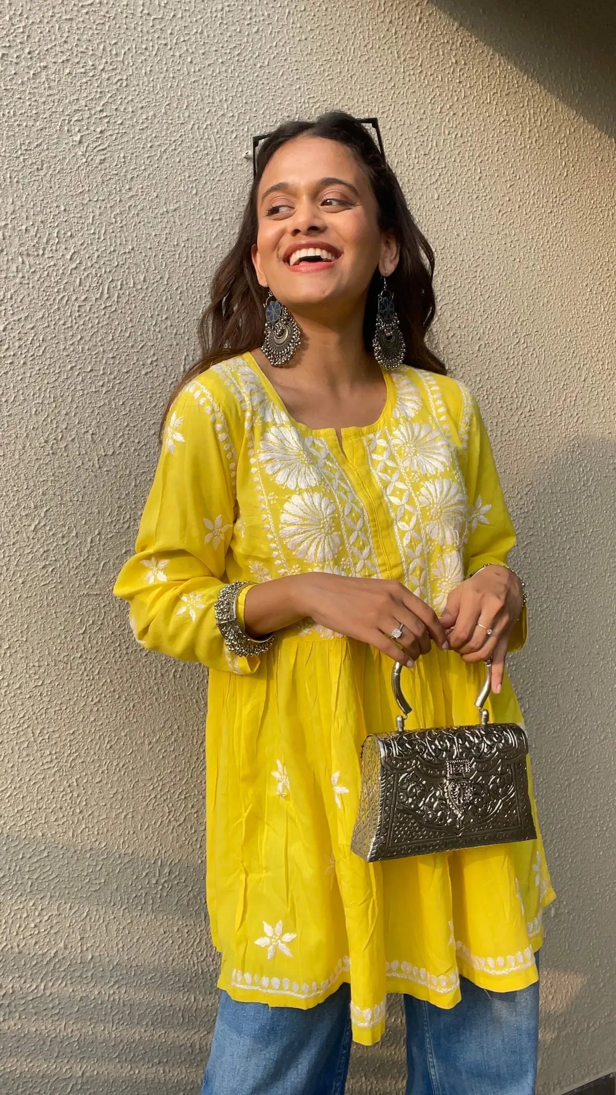 inaya yellow chikankari kurta 1