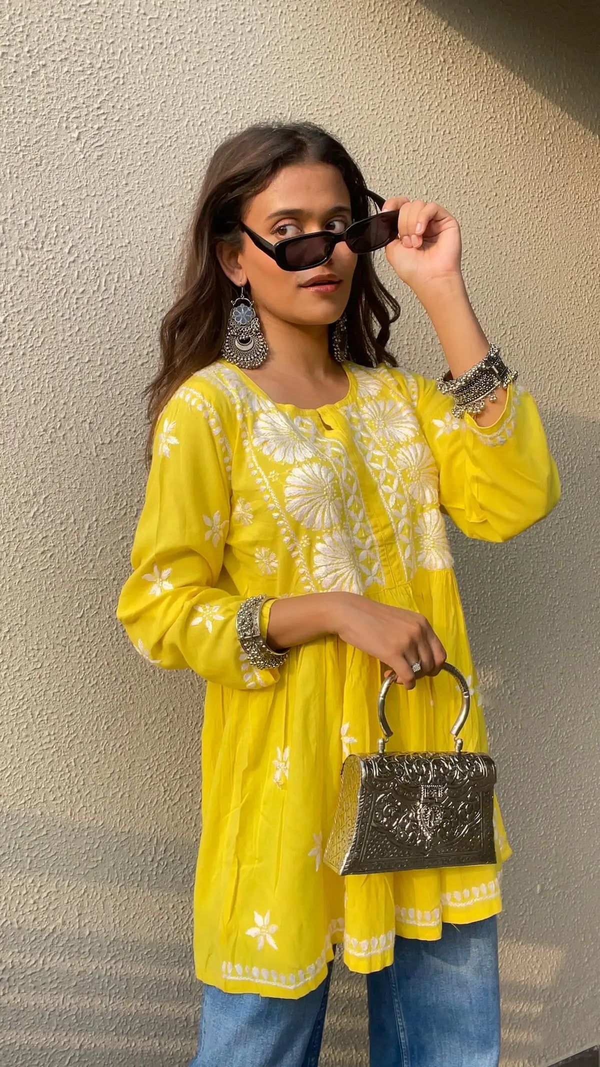 inaya yellow chikankari kurta 2