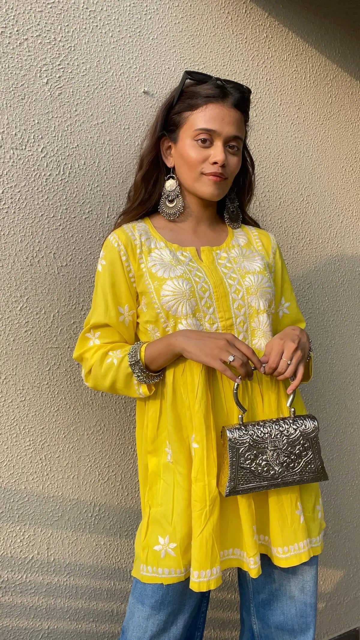Sunshine, yellow trendy amazing kurti. Kurtis are standard globally and it  looks attractive. They look s… | Office wear women, Indian fashion, Dresses  casual winter