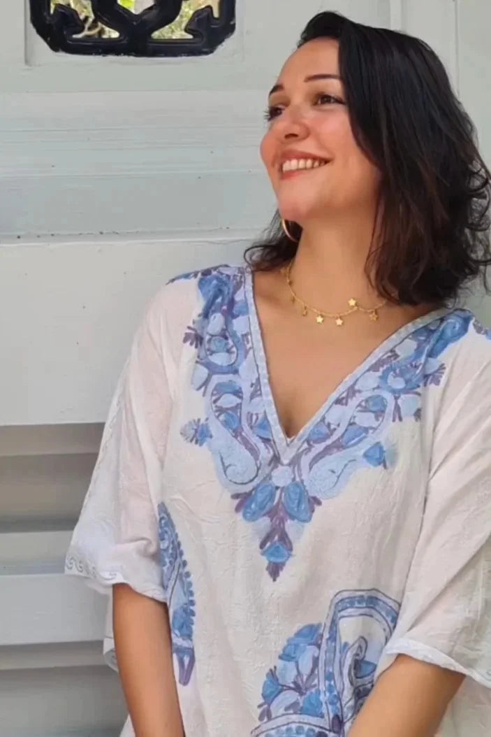 ivory kashmiri embroidered kaftan long 3