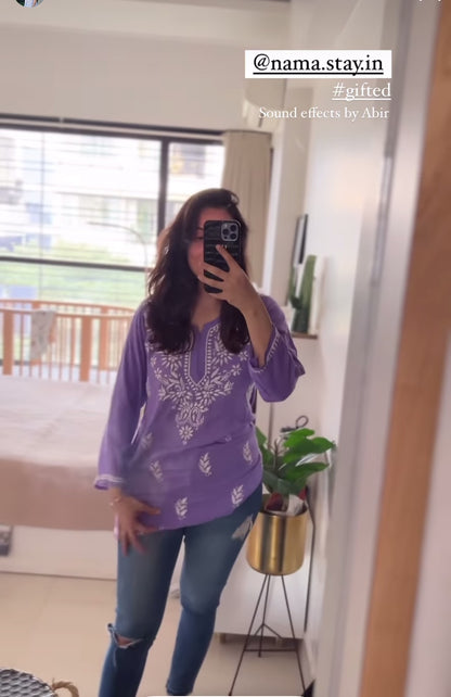 Farsana Lilac Short Kurta