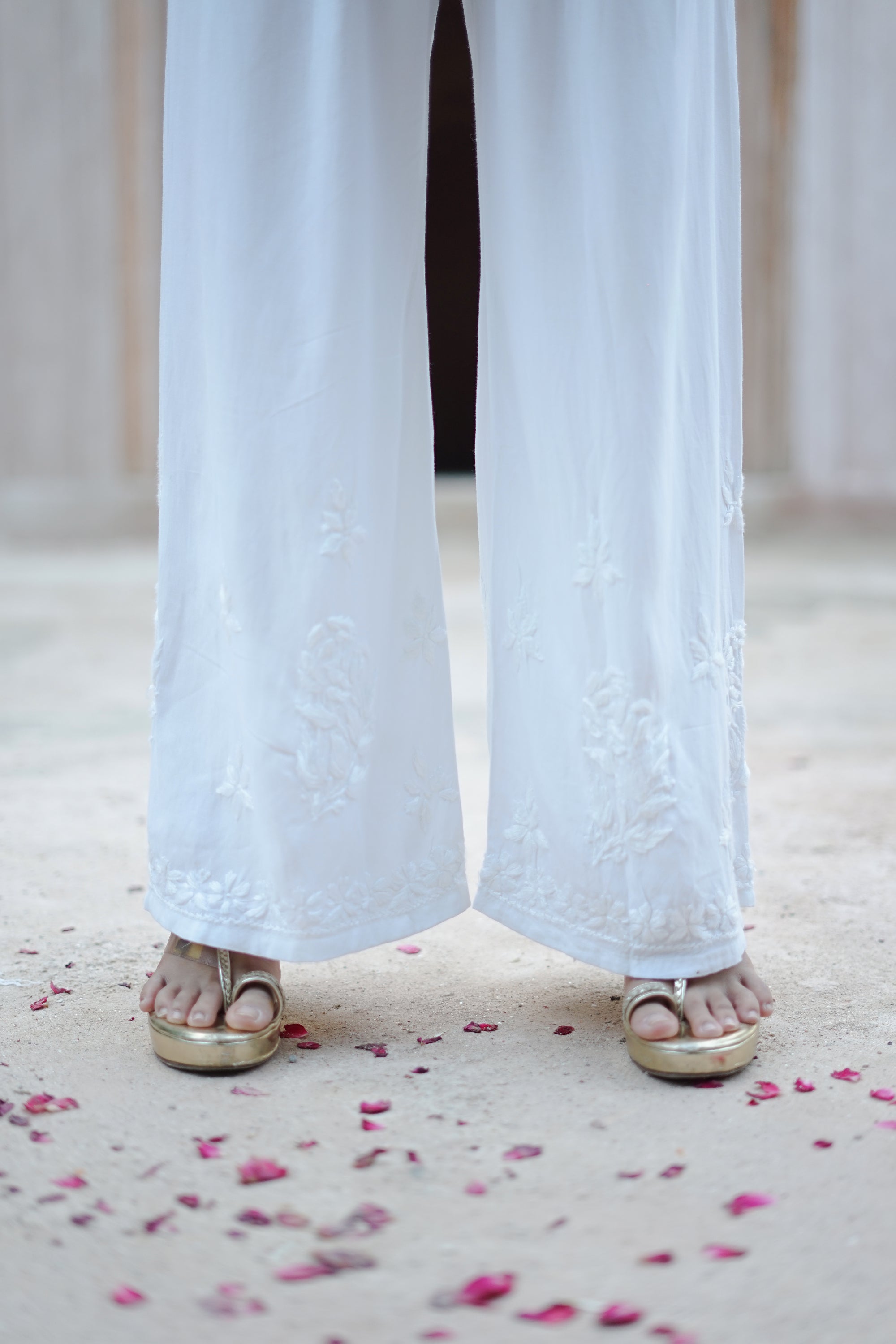 Gulmohar_Straight_Chikankari_Palazzo_shop_Namastay