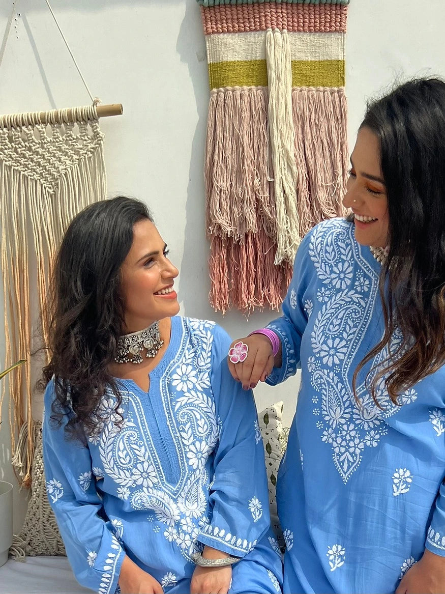 Uzma_Tranquil_Blue_Cotton_Kurta_shop_Namastay